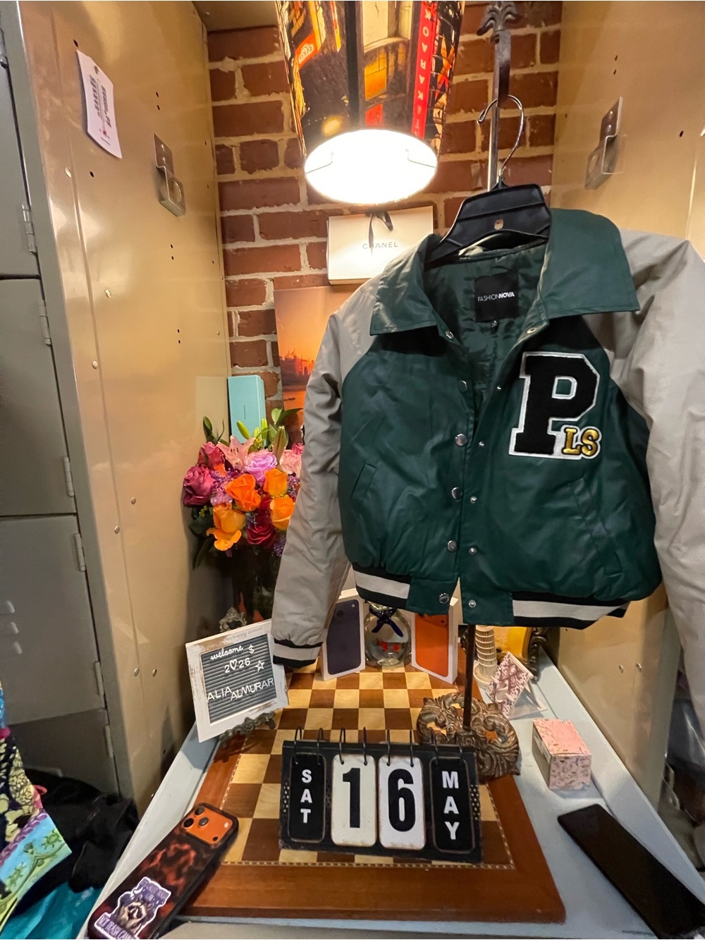 Walk The Hallways Varsity Jacket - Green/combo